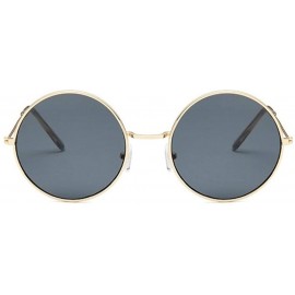 Round Gold Wire Frame Tinted Lens Retro Round Sunglasses Small Size - Gold - CR18KL80ZEM $9.42