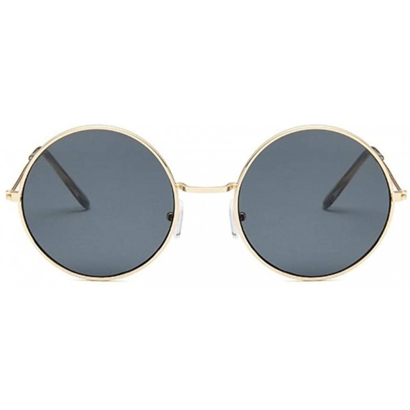 Round Gold Wire Frame Tinted Lens Retro Round Sunglasses Small Size - Gold - CR18KL80ZEM $9.42