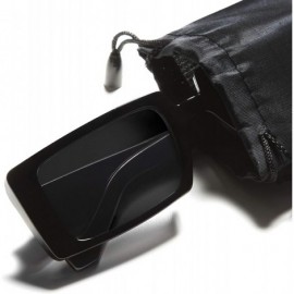 Rectangular Womens Black Rectangular Sunglasses - CP199SLS6ET $13.34