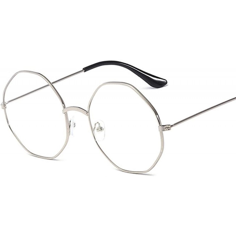 Retro Metal Frame Clear Lens Glasses Nerd Geek Eyewear Eyeglasses Oversized Round Circle Eye