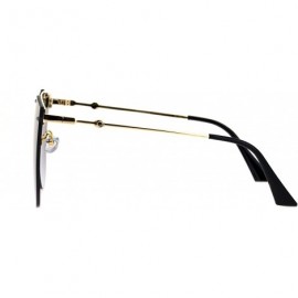 Rectangular Womens Retro Futuristic Rimless Butterfly Shield Sunglasses - Gold Smoke - CQ18L3NLM2O $12.64