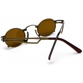 Oval Men's & Women's Sunglasses Vintage Oval Metal Frame Sunglasses - Bronze Box Tea - C218EWI45XD $13.26