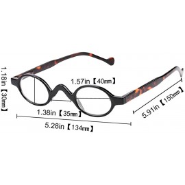 Oval 3 Pairs Cute Small Round Plastic Spring Heeled Magnifying Reading Glasses - 3 Pairs Mixed Colors - C812GWXF7QR $10.67