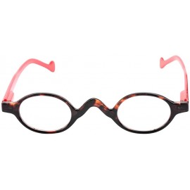 Oval 3 Pairs Cute Small Round Plastic Spring Heeled Magnifying Reading Glasses - 3 Pairs Mixed Colors - C812GWXF7QR $10.67