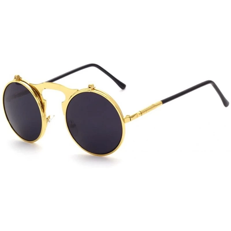 Round Vintage punk Round Metal Sunglass Mens Womens - C1 - CQ18DH8CA5Y $8.78