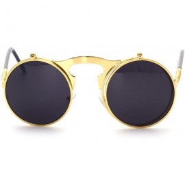 Round Vintage punk Round Metal Sunglass Mens Womens - C1 - CQ18DH8CA5Y $8.78