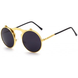 Round Vintage punk Round Metal Sunglass Mens Womens - C1 - CQ18DH8CA5Y $8.78