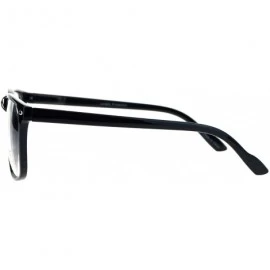 Rectangular Mens Classic Thin Plastic Horned Rim Hipster Sunglasses - Clear Lens Black - CL12NZI55KU $7.75