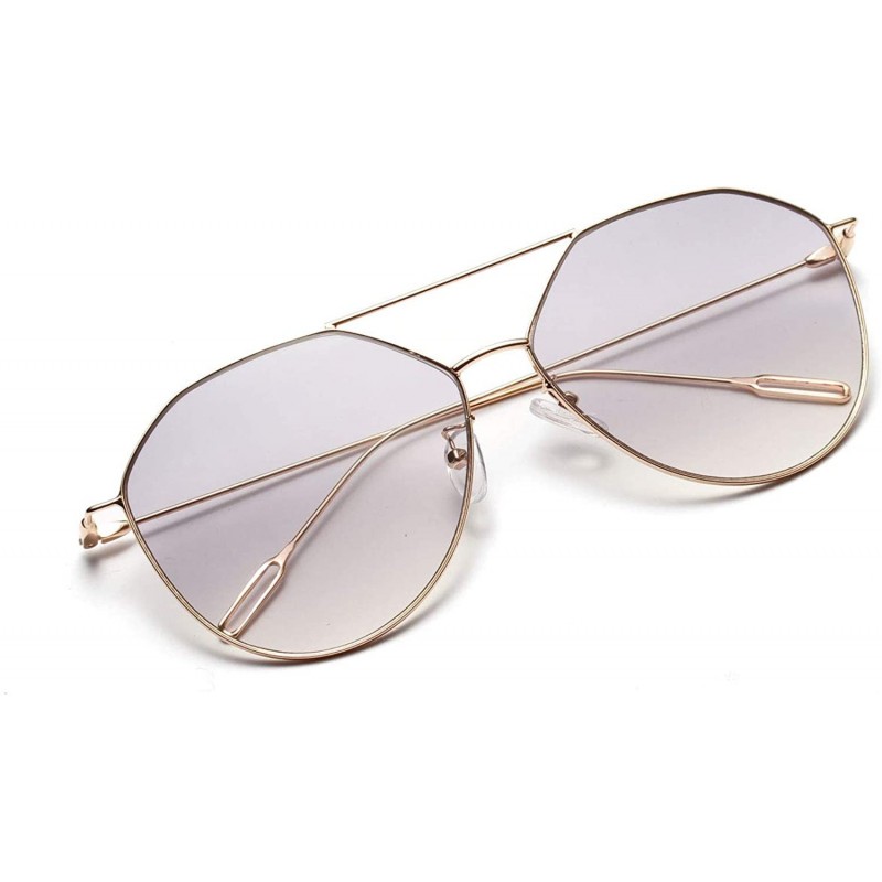 Cat Eye Sunglasses for Women - Cat Eye Mirrored Flat Lenses Metal Frame Sunglasses UV400 - Gray - CH18S3MR6DS $7.91