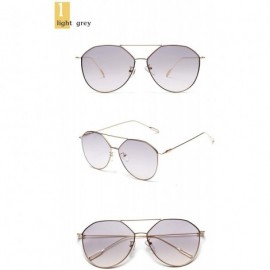 Cat Eye Sunglasses for Women - Cat Eye Mirrored Flat Lenses Metal Frame Sunglasses UV400 - Gray - CH18S3MR6DS $7.91