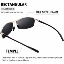 Rectangular Rectangular Sport Polarized Sunglasses for Men - Mens Sunglasses Sports Metal Frame 100% UV protection 2268 - CF1...