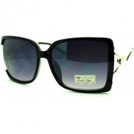 Square Truly Square Sunglasses Women's Oversized Designer Shades - Black Silver - CC11POBU9U3 $7.84