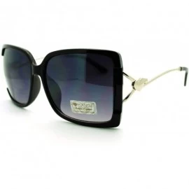 Square Truly Square Sunglasses Women's Oversized Designer Shades - Black Silver - CC11POBU9U3 $7.84