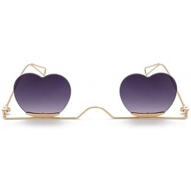 Rimless Heart Sharp Sunglasses for Women Rimless Cat Eye Sun Glasses Shades - Gold Pink - C31906DY38S $14.06