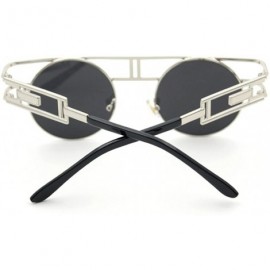 Oversized Luxury Sunglasses Over your Imagine Style Love It to Death Model Round Lens - Silver/Black - CU11ZIRI0Y5 $13.01