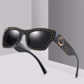 Oversized Women's sunglasses Fashion European and American personality rivet anti-ultraviolet ray - A - CV18Q0I9967 $21.09