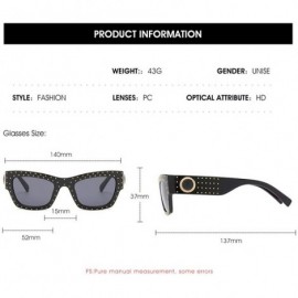 Oversized Women's sunglasses Fashion European and American personality rivet anti-ultraviolet ray - A - CV18Q0I9967 $21.09