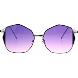 Butterfly Womens Oceanic Gradient Octagon Retro Hippie Butterfly Sunglasses - Silver Purple Pink - CM1864YNUMW $14.85