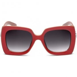 Square Square Frame Vintage Retro Women's Sunglasses - Pink - Brown - Gradient Smoke - CA11P3R47N3 $11.60