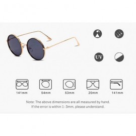 Aviator 2019 new sunglasses- ladies fashion sunglasses round frame PC lens sunglasses - F - CM18S8S87NK $37.84