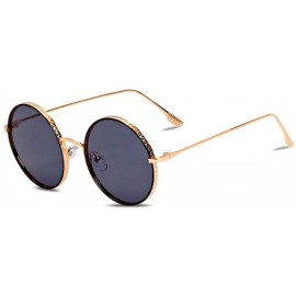 Aviator 2019 new sunglasses- ladies fashion sunglasses round frame PC lens sunglasses - F - CM18S8S87NK $37.84