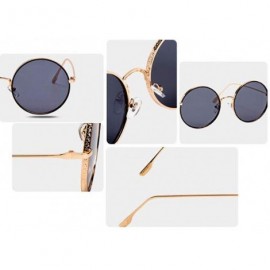 Aviator 2019 new sunglasses- ladies fashion sunglasses round frame PC lens sunglasses - F - CM18S8S87NK $37.84