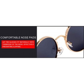 Aviator 2019 new sunglasses- ladies fashion sunglasses round frame PC lens sunglasses - F - CM18S8S87NK $37.84