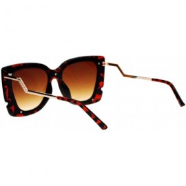 Butterfly Square Butterfly Sunglasses Womens Unique Double Frame Zig Zag Arms - Tortoise Gold - CN1877HSCE3 $10.27