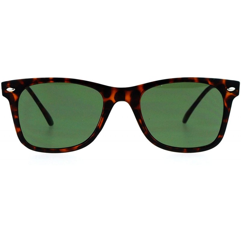 Rectangular Unisex Designer Fashion Sunglasses Thin Light Rectangular Horn Rim Shades - Matte Tortoise - CP1882YGM72 $10.32