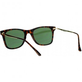 Rectangular Unisex Designer Fashion Sunglasses Thin Light Rectangular Horn Rim Shades - Matte Tortoise - CP1882YGM72 $10.32