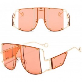 Rectangular Oversized Fashion Sunglasses Glasses - Orange - CM1980IGCOA $19.07