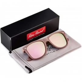 Rectangular Classic Polarized Sunglasses - Matte Taupe - Revo Rose Gold - CK196R4W03T $10.88