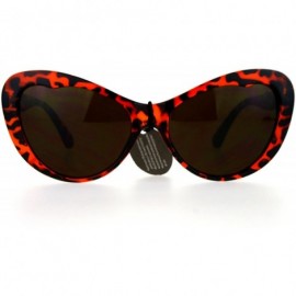 Butterfly Celebrity Fashion Dark Lens Sunglasses Womens Cateye Butterfly Frame UV 400 - Tortoise - CZ188HKUMZ5 $6.94