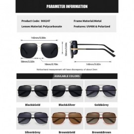 Sport Polarized Square Sunglasses for Men Al-Mg Driving Sun Glasses Womens - Black Silver - C41953Y4N7I $21.61