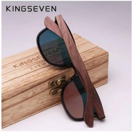 Rectangular Genuine adjustable polarized sunglasses handmade square men fashion Full Lens Walnut Wood - Gray - CY18X4YSRRA $2...