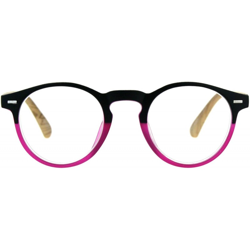 Round Reading Glasses Magnified Eyeglasses Round Keyhole Fashion Spring Hinge - Pink - C618EMHM63T $9.51