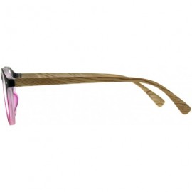 Round Reading Glasses Magnified Eyeglasses Round Keyhole Fashion Spring Hinge - Pink - C618EMHM63T $9.51