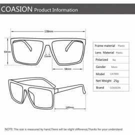 Square Square Sunglasses for Men Women 100% UV Protection Designer Sun Glasses - A5 Black Frame/Rainbow Mirror Lens - C018HDI...