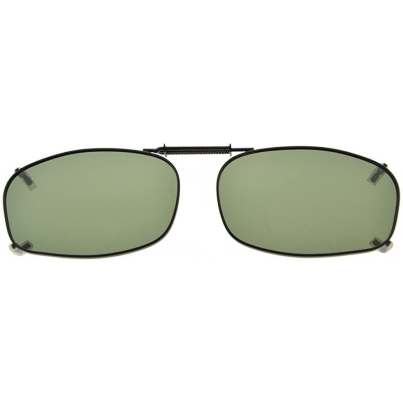 Rectangular Metal Frame Rim Polarized Lens Clip On Sunglasses 2 1/16"x1 3/8" - C69-g15 - CJ18284SZWT $11.58