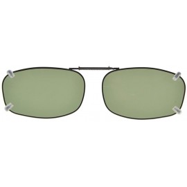 Rectangular Metal Frame Rim Polarized Lens Clip On Sunglasses 2 1/16"x1 3/8" - C69-g15 - CJ18284SZWT $11.58