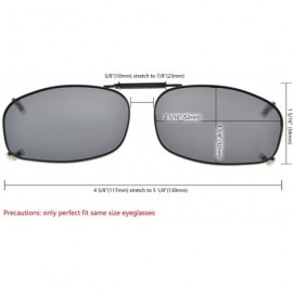 Rectangular Metal Frame Rim Polarized Lens Clip On Sunglasses 2 1/16"x1 3/8" - C69-g15 - CJ18284SZWT $11.58