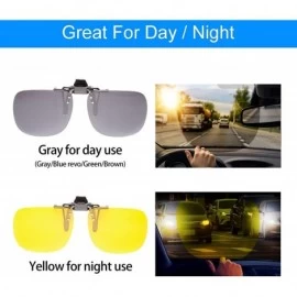 Sport Polarized Clip On Sunglasses Driving Reading 2Pack - Oval (Gray & Yellow) - C919DZZ3HK2 $17.43