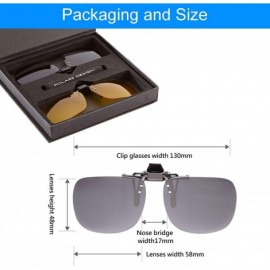 Sport Polarized Clip On Sunglasses Driving Reading 2Pack - Oval (Gray & Yellow) - C919DZZ3HK2 $17.43