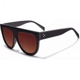 Oversized Fashion Designer Women Sunglasses Oversized Flat Top Square Frame Retro Gradient Lens MOS9 - C117YIOTAAN $12.09