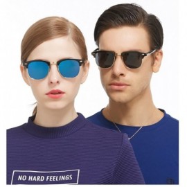 Rimless Polarized Mens Sunglasses Womens UV 400 Sunglasses For Man and Woman. - Brilliant Black Frame Brilliant Blue Lens - C...