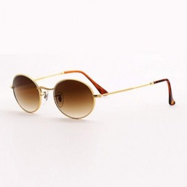 Oval Small Frame Sunglasses Women Retro Oval Mirror Metal Sun Glasses Vintage Lunette De Soleil Femme - Goldtea - CD197A36KZ2...