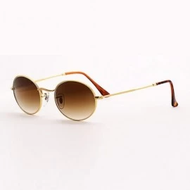 Oval Small Frame Sunglasses Women Retro Oval Mirror Metal Sun Glasses Vintage Lunette De Soleil Femme - Goldtea - CD197A36KZ2...