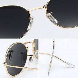 Oval Small Frame Sunglasses Women Retro Oval Mirror Metal Sun Glasses Vintage Lunette De Soleil Femme - Goldtea - CD197A36KZ2...