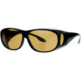 Oval Minimal Design Normcore 62mm Fit Over OTG Sunglasses - Black Brown - C011ATAW79X $10.16