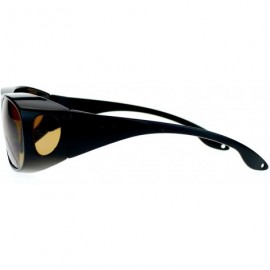 Oval Minimal Design Normcore 62mm Fit Over OTG Sunglasses - Black Brown - C011ATAW79X $10.16